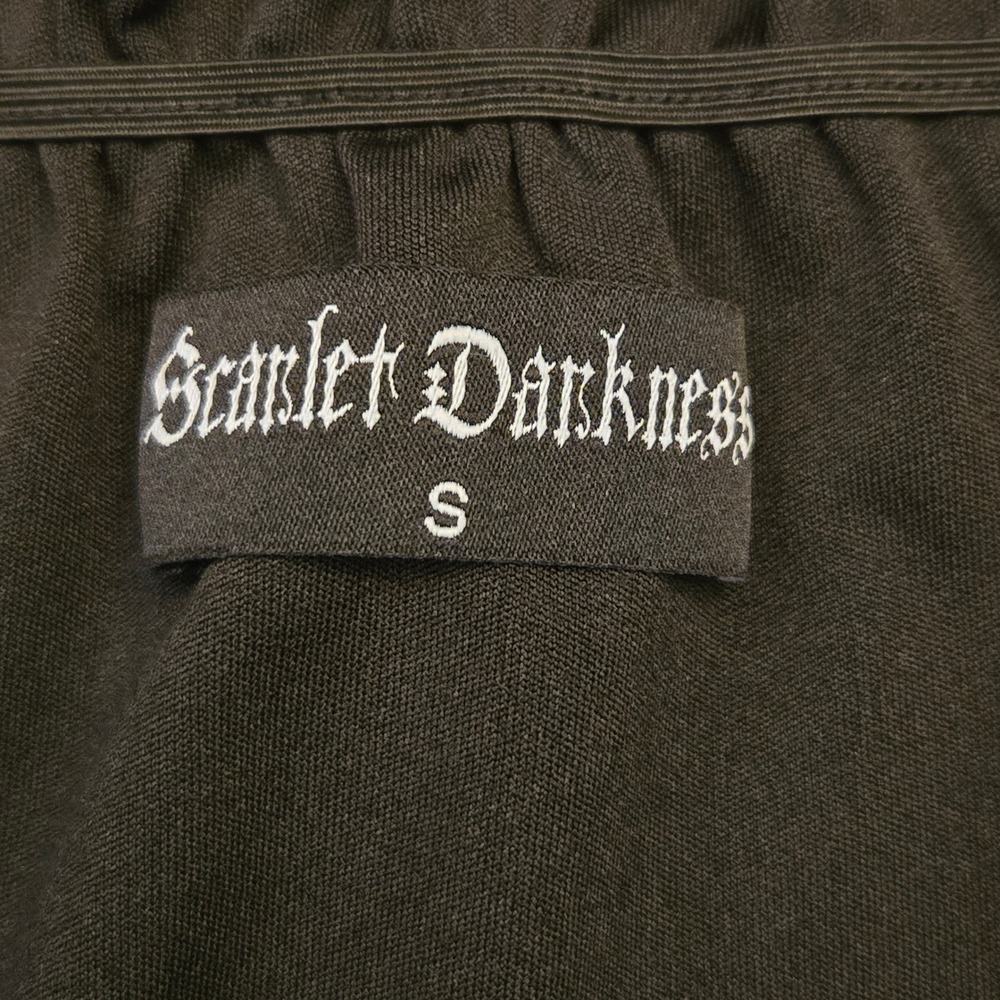 Scarlet Darkness Black Milkmaid Dress Off Shoulder Lace Up Gothic Cottagecore S - Picture 10 of 11